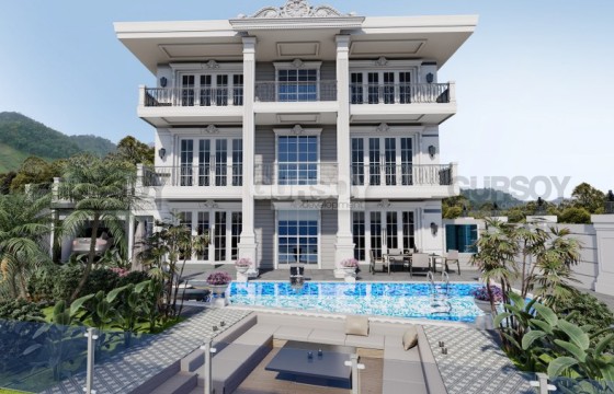 Шикарная новая вилла 5+1 с бассейном и потрясающим видом на море в районе Тепе, 350 м2 в Турции - фото 4