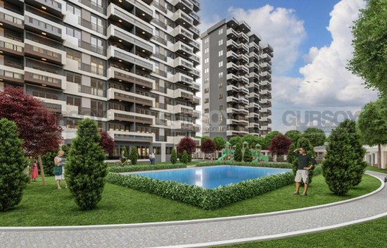 Двухкомнатная квартира с видом на море, 55 кв.м. в районе Томюк, Мерсин в Турции - фото 5