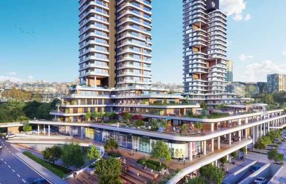 Роскошный многофункциональный проект с видом на Мраморное море в районе Гюнешли, 66 м2-299 м2 в Турции - фото 9