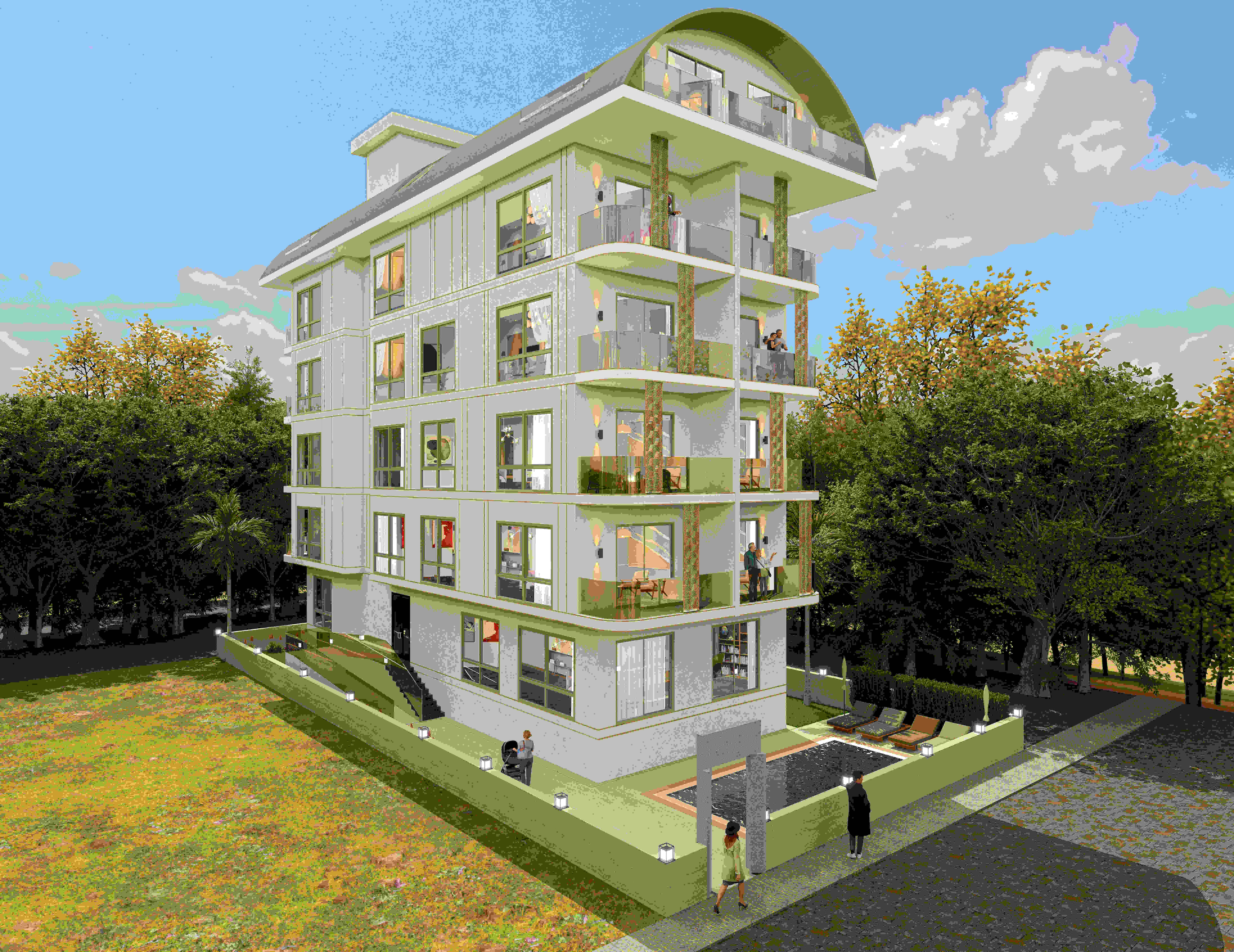 Проект премиум-класса в 50 метрах от пляжа Клеопатры, центр Аланьи в Турции - фото 1