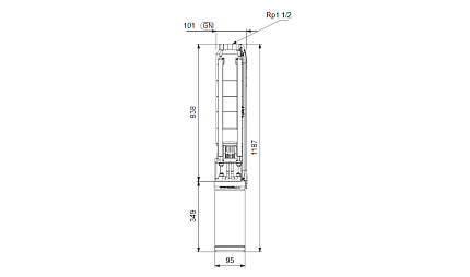 Насос скважинный  SP 7-12  3х380V   1,5кВт   4																 Grundfos