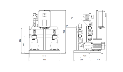 Насосная установка Hydro Multi-S 2 CM 5- 4  1x380V