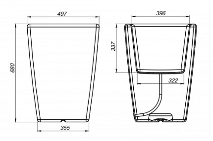 Кашпо Flox P 680 белый