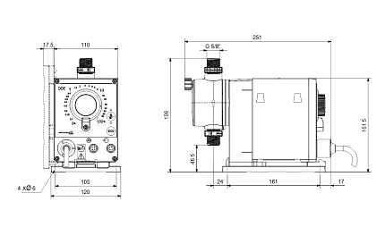 Дозировочный насос  DDE 6-10 B-PV/T/C-X-31U2U2FG  1x110-220V 50-60Hz  IP65