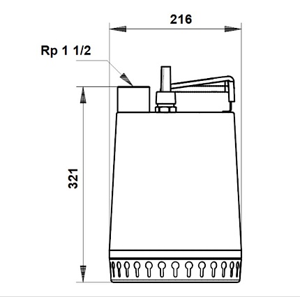 Дренажный насос Grundfos UNILIFT AP 12.40.04.A3 0,9/0,6kW 1,2A 3x400V 50Hz