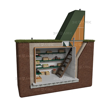 Погреб ЗЕМЛЯК Комфорт Плюс 1500x1500x2500 мм