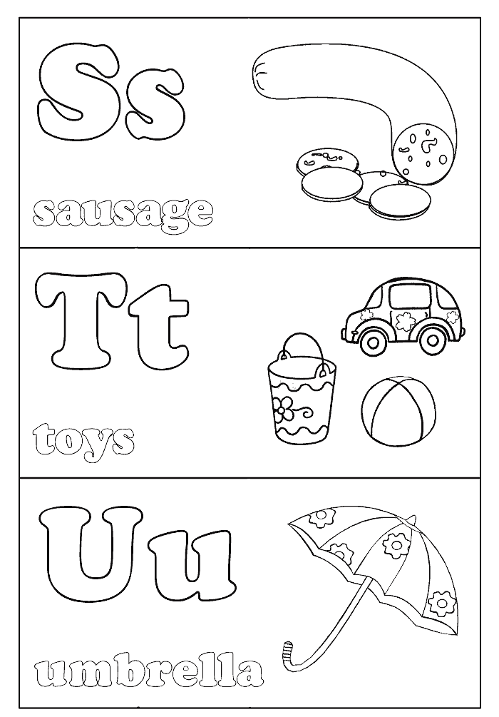 Буква S, T, U
