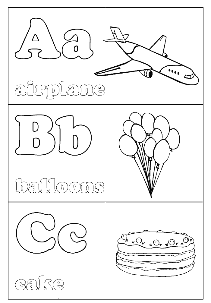 Буквы A, B, C