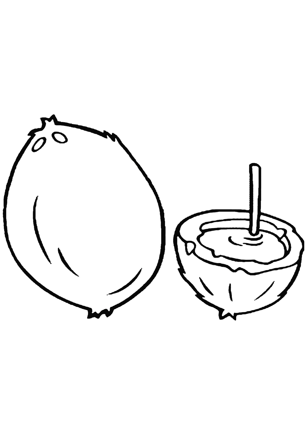 Кокос с трубочкой