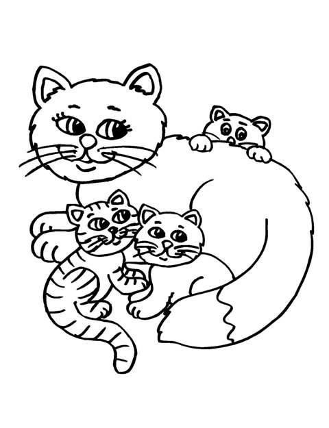 Кошка с котятами для девочек