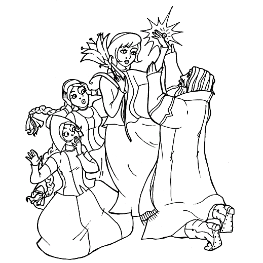 Купец прощается с дочками