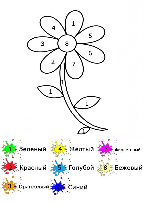 раскрась цветик семицветик