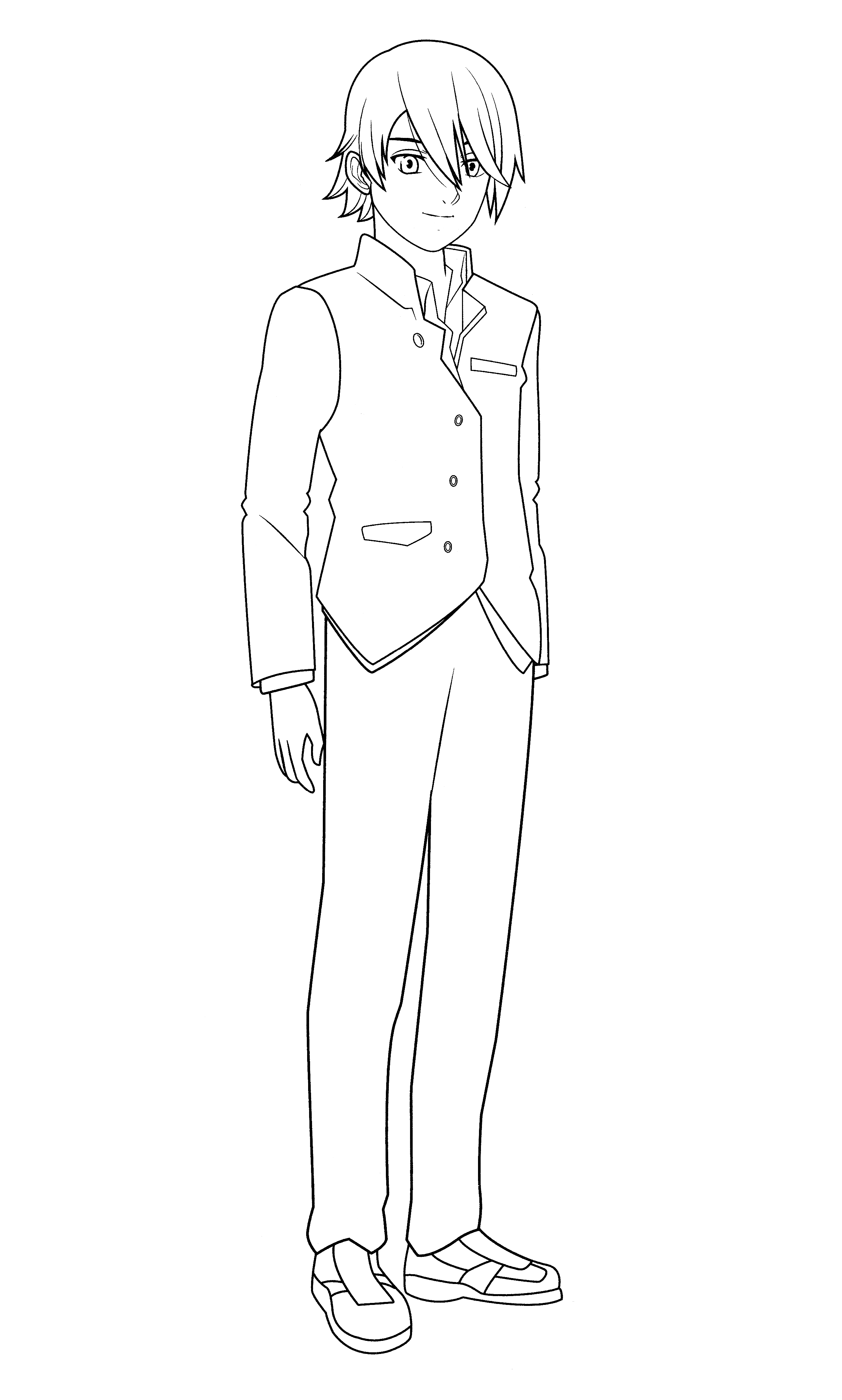 Раскраска Аниме мальчик в костюме