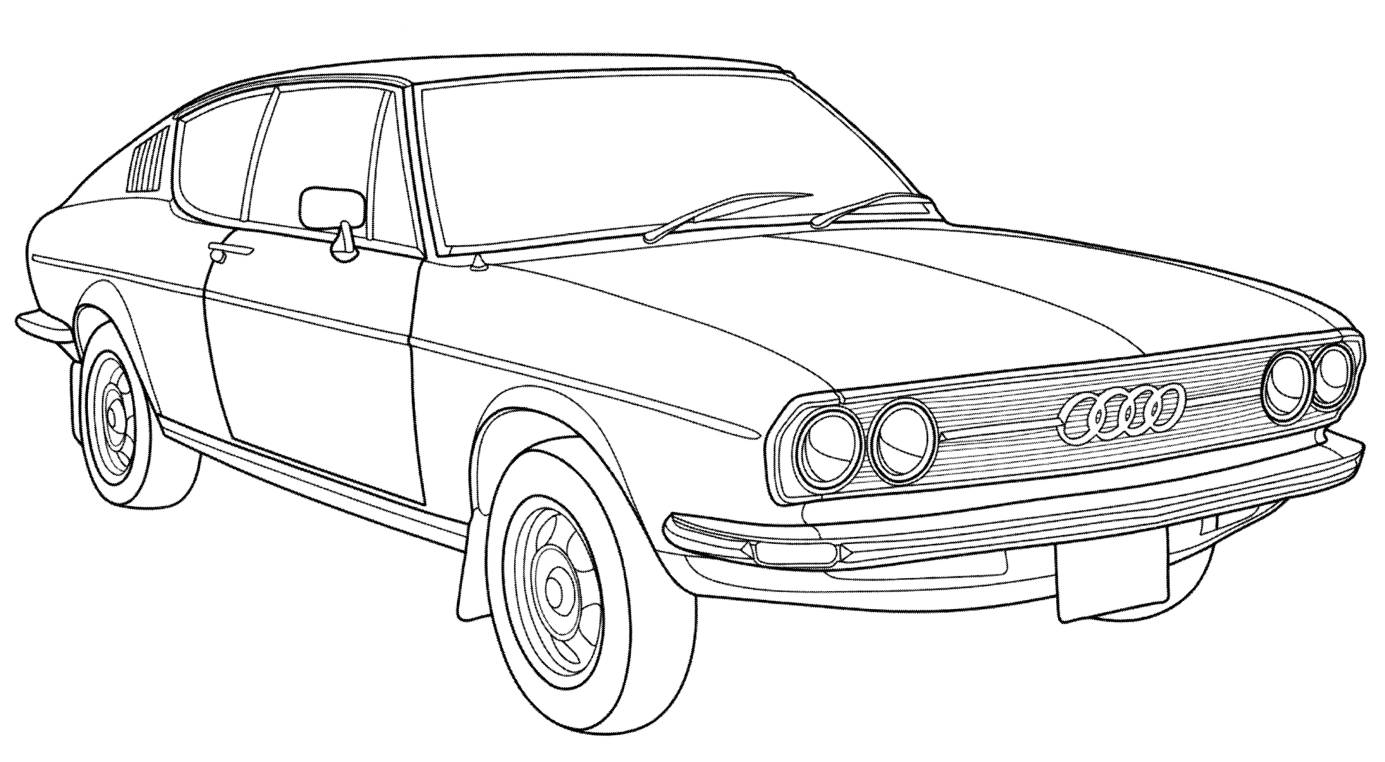 Раскраска Audi 100 Coupe S 1974