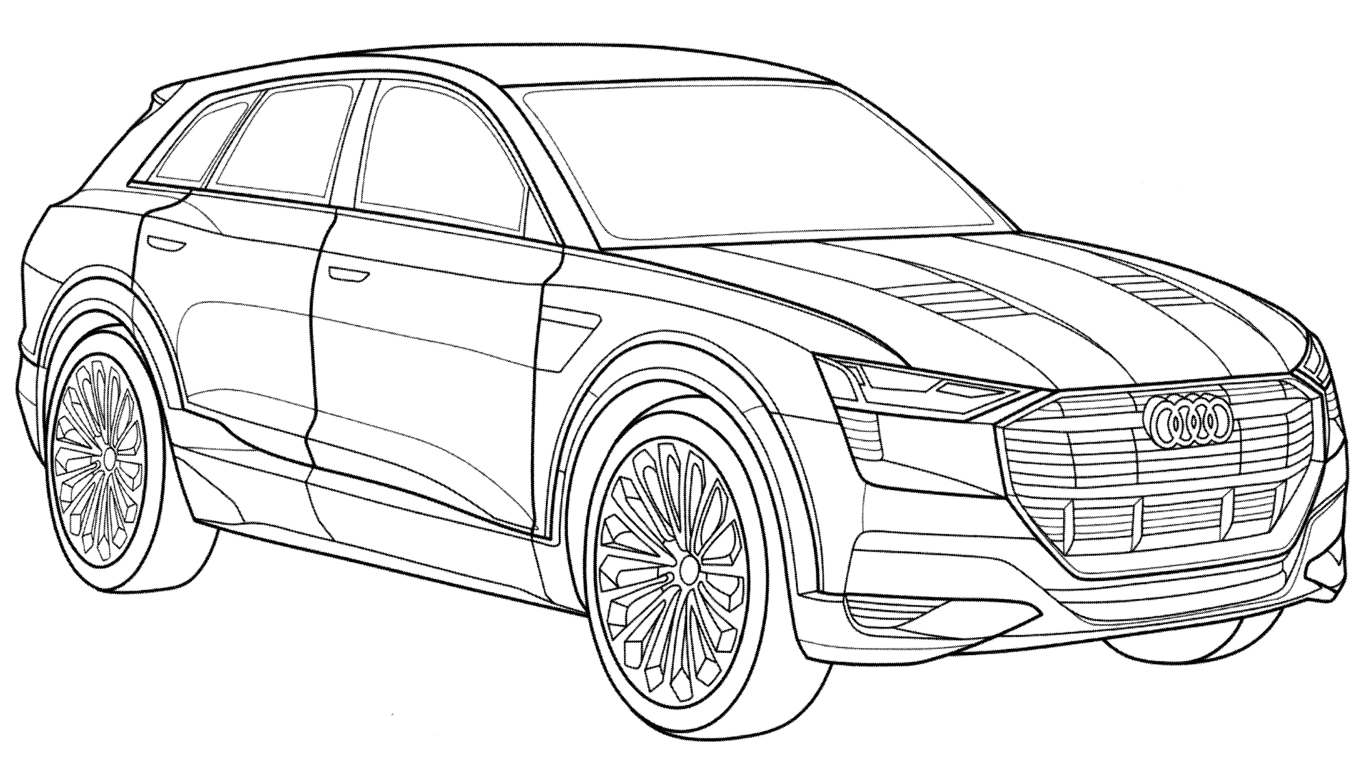 Раскраска Audi e-tron 55 Quattro