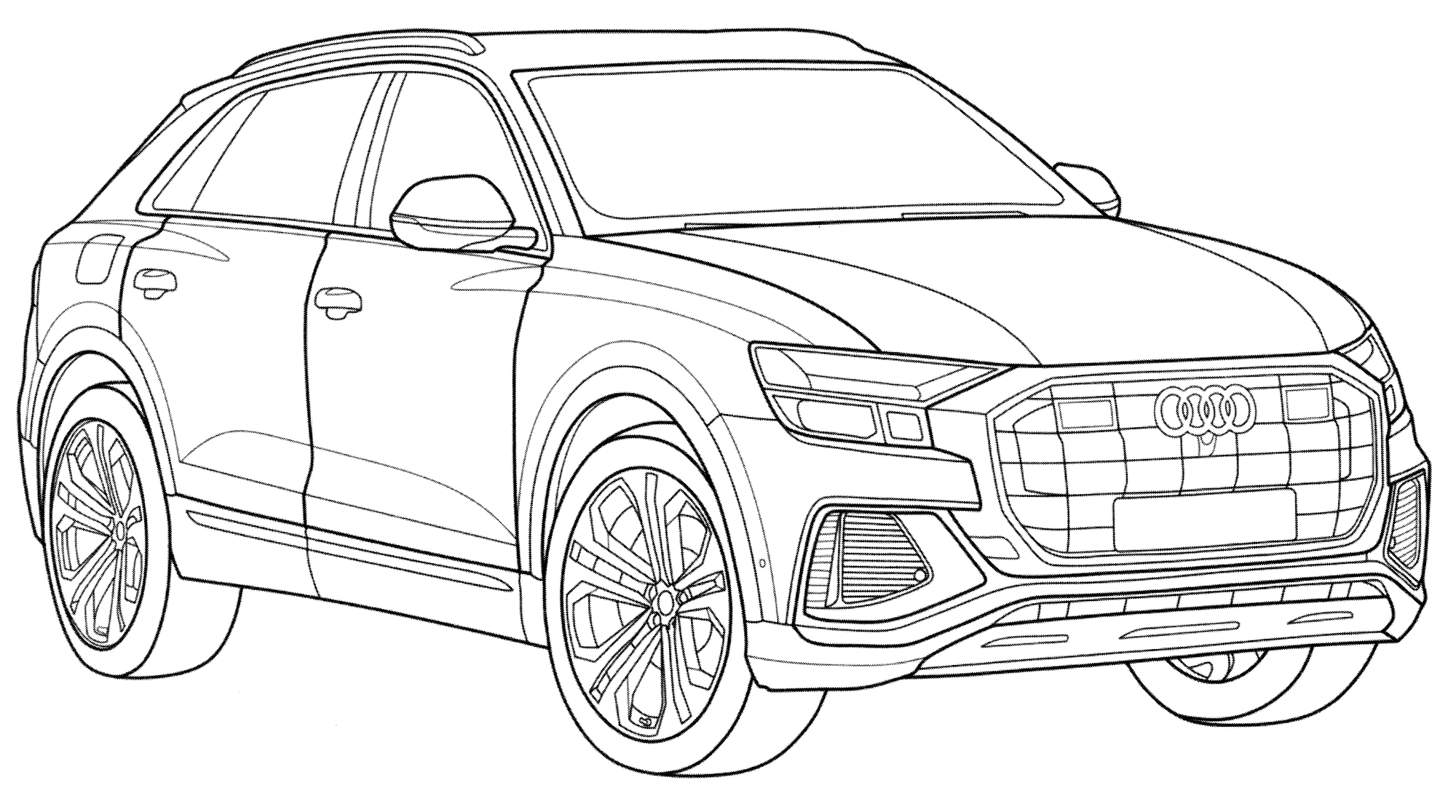 Раскраска Audi Q8 45 TDI quattro