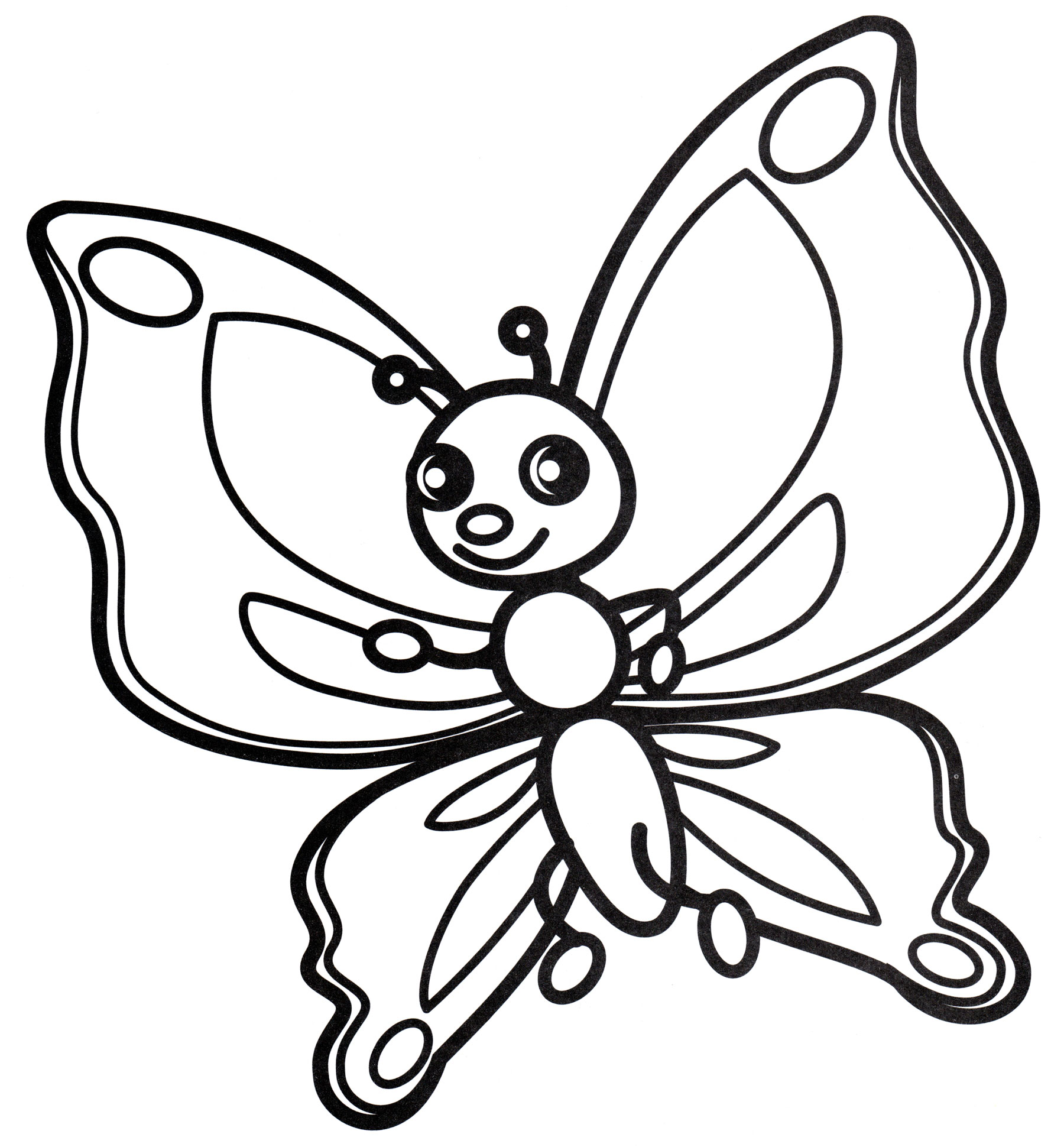 Раскраска Бабочка в полете