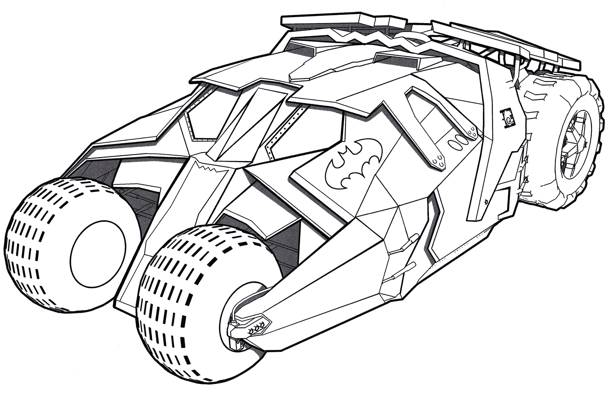 Раскраска Бэтмобиль The Tumbler