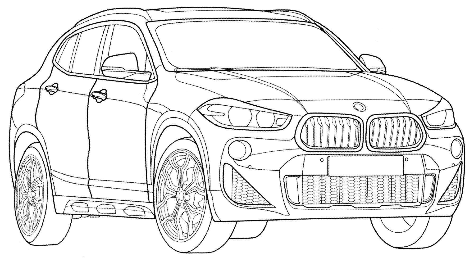 Раскраска BMW X1 model