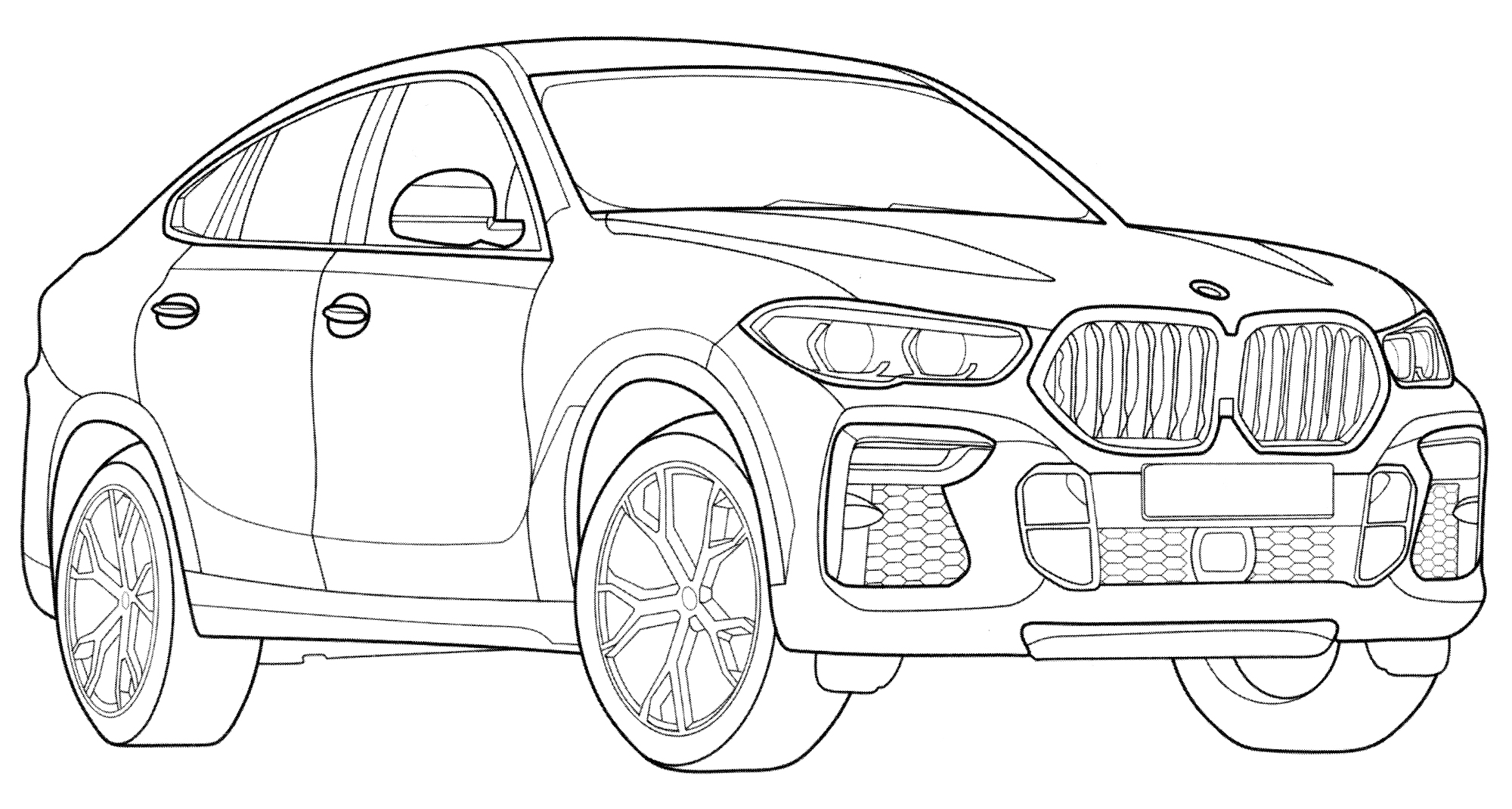 Раскраска BMW X6 model
