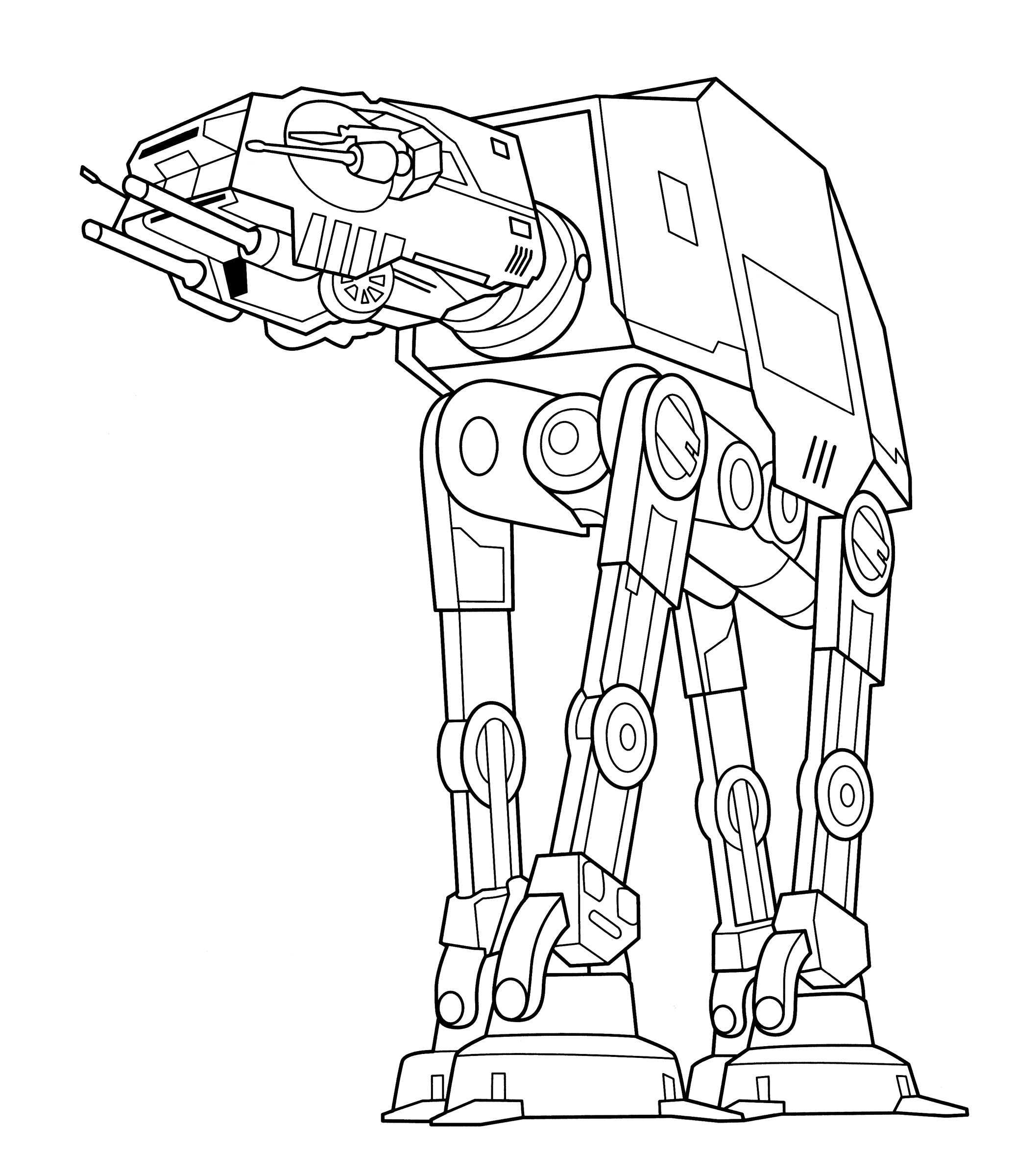 Раскраска Большой шагоход AT-AT