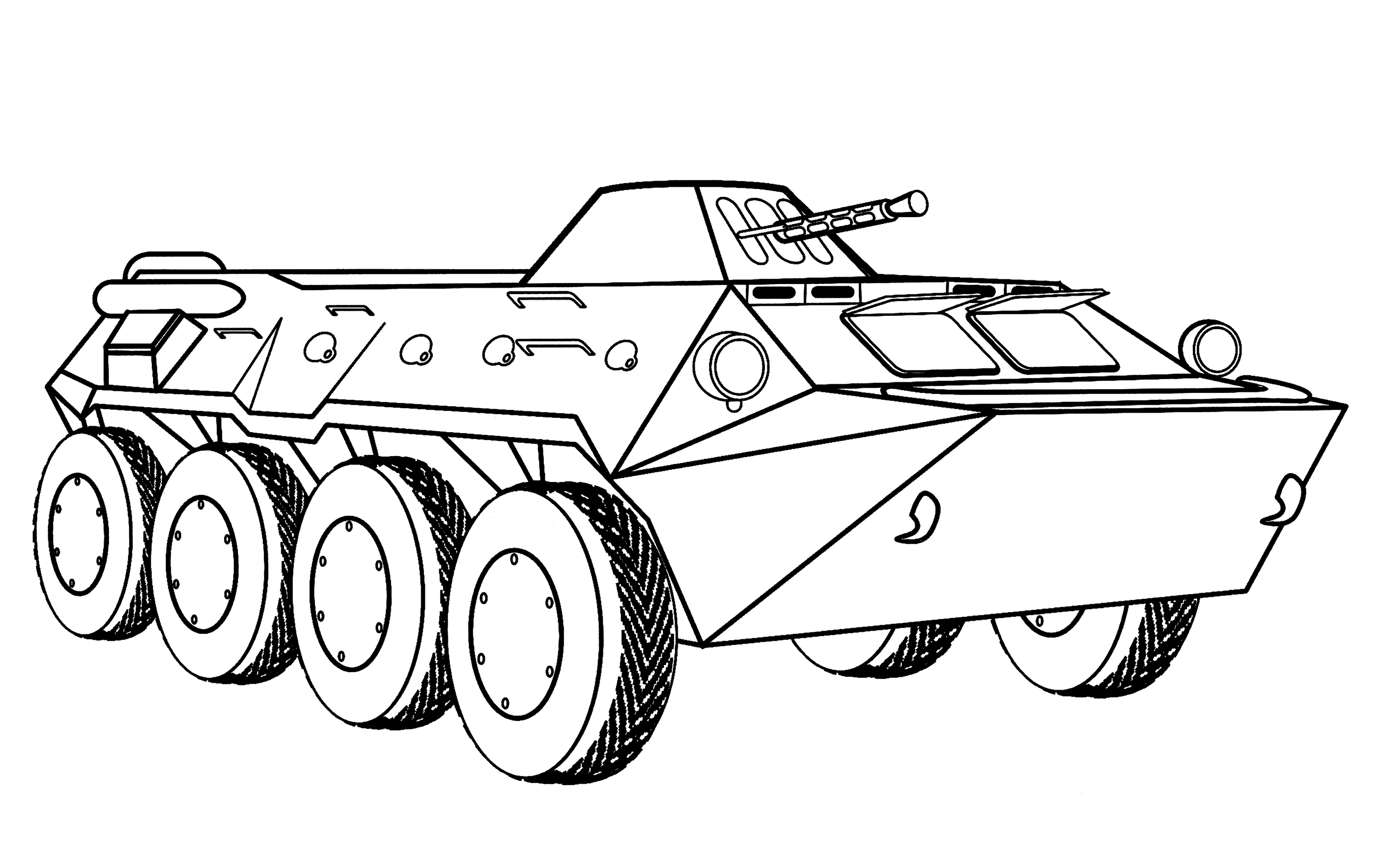 Раскраска Бронетранспортёр БТР-70