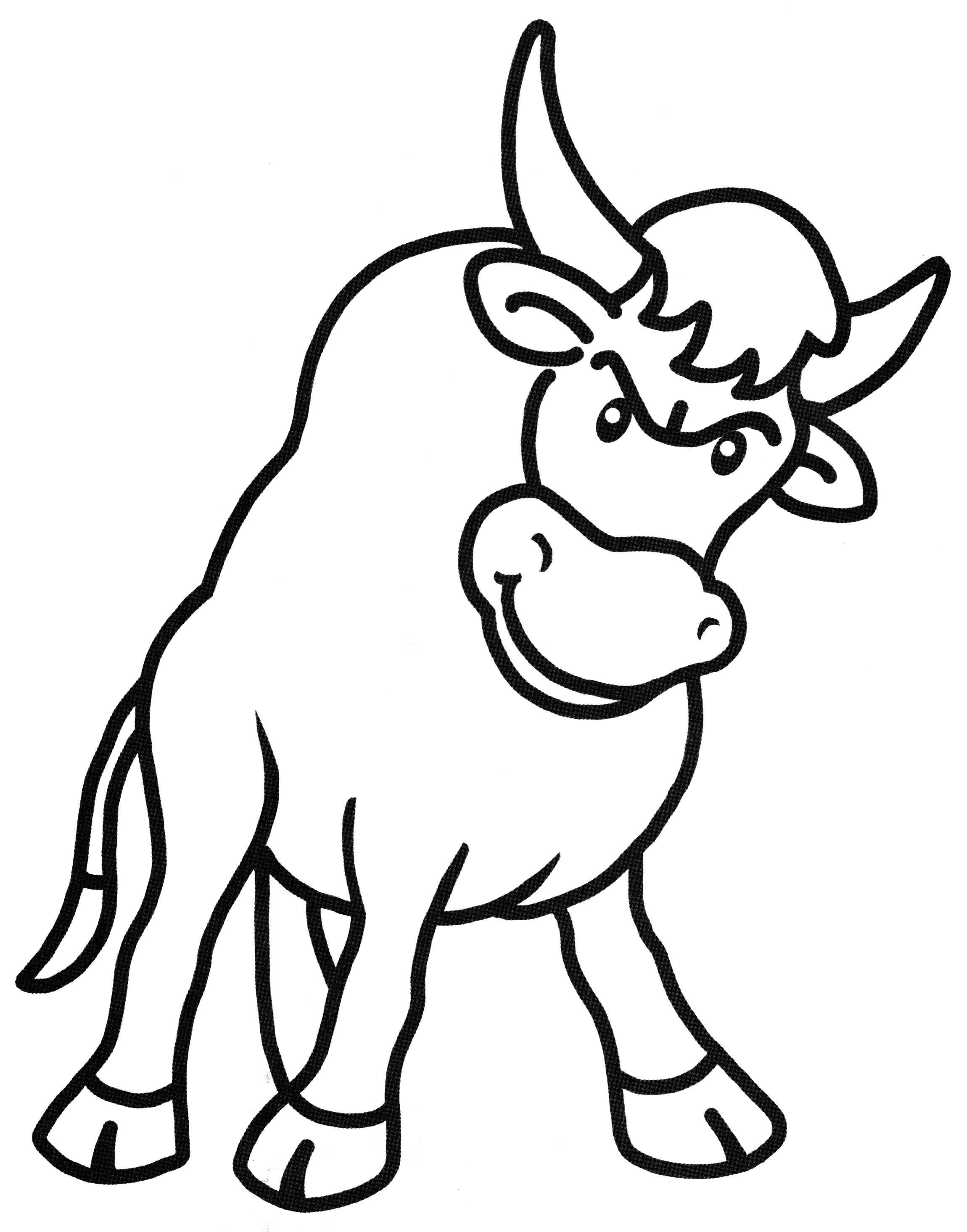 Раскраска Бычок