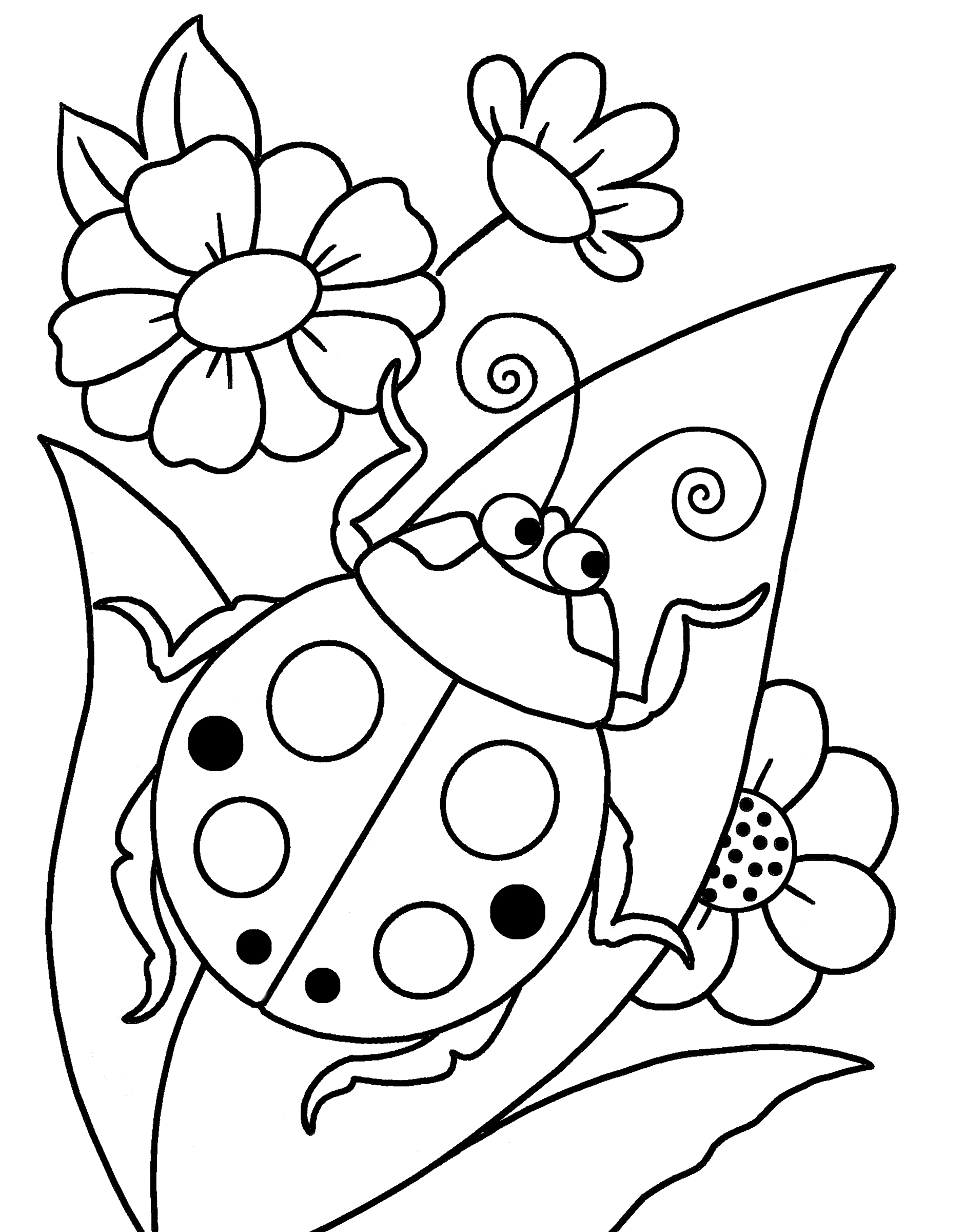 Раскраска Чудесная божья коровка