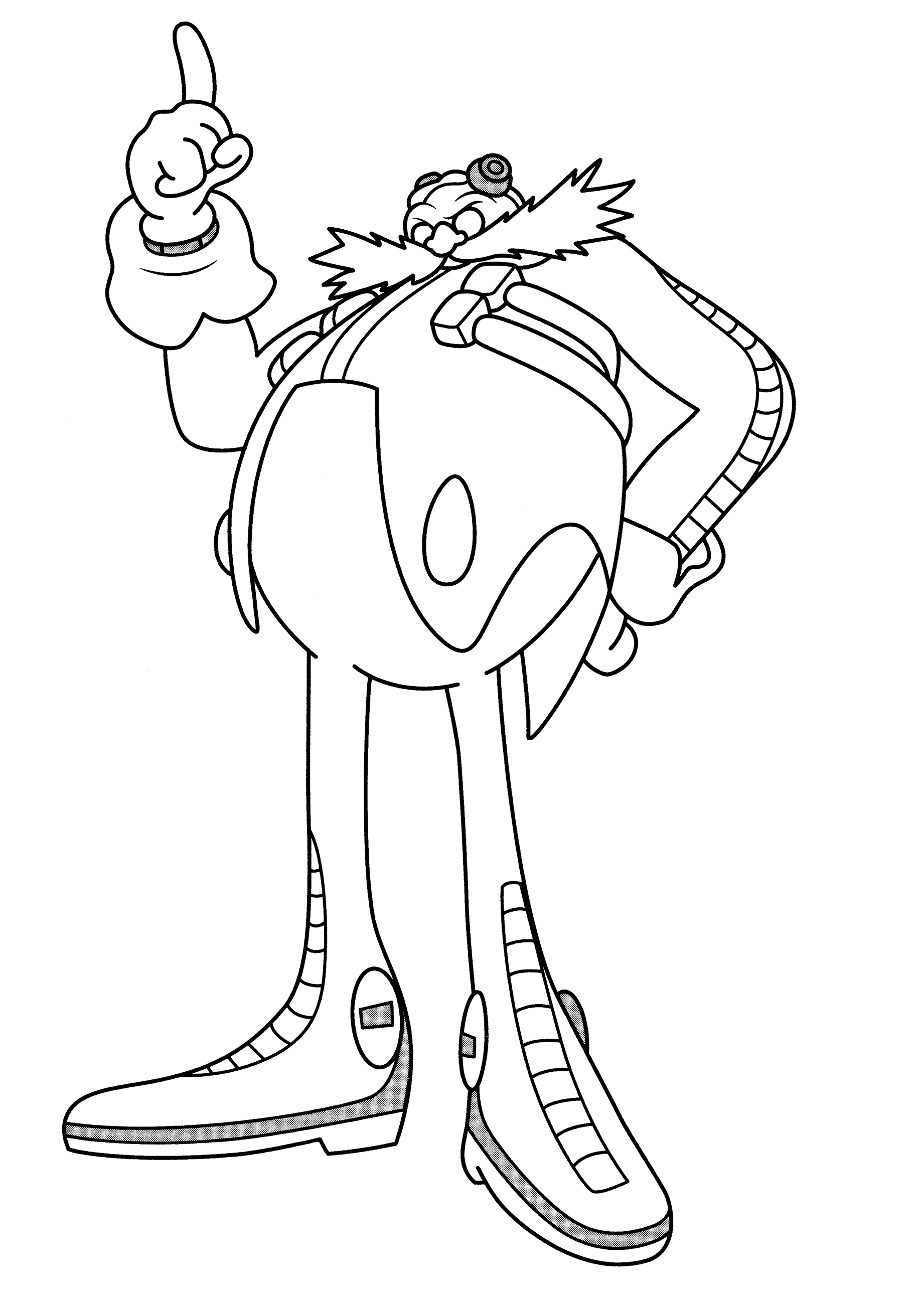 Раскраска Доктор Эггман с усами