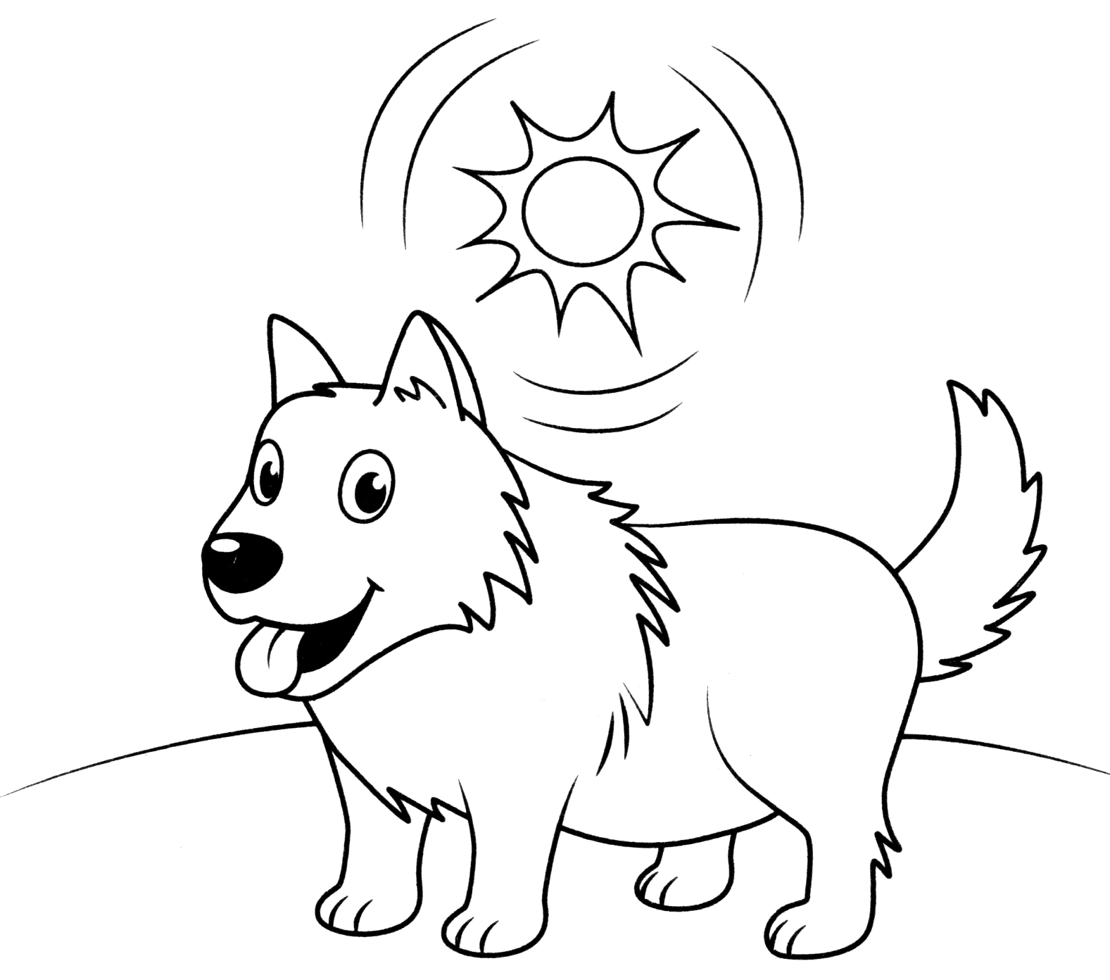 Раскраска Довольная собачка