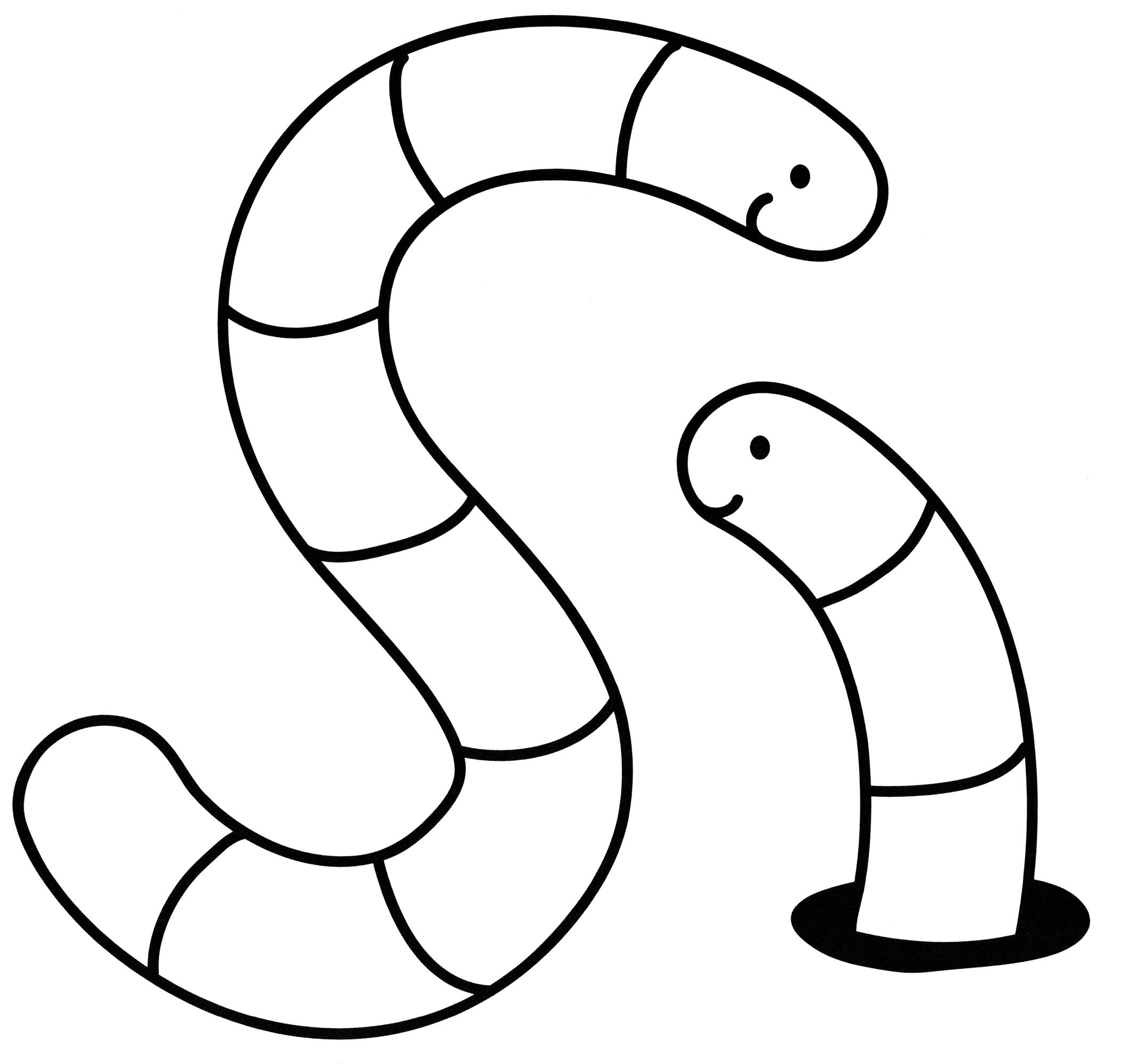 Раскраска Два милых червячка