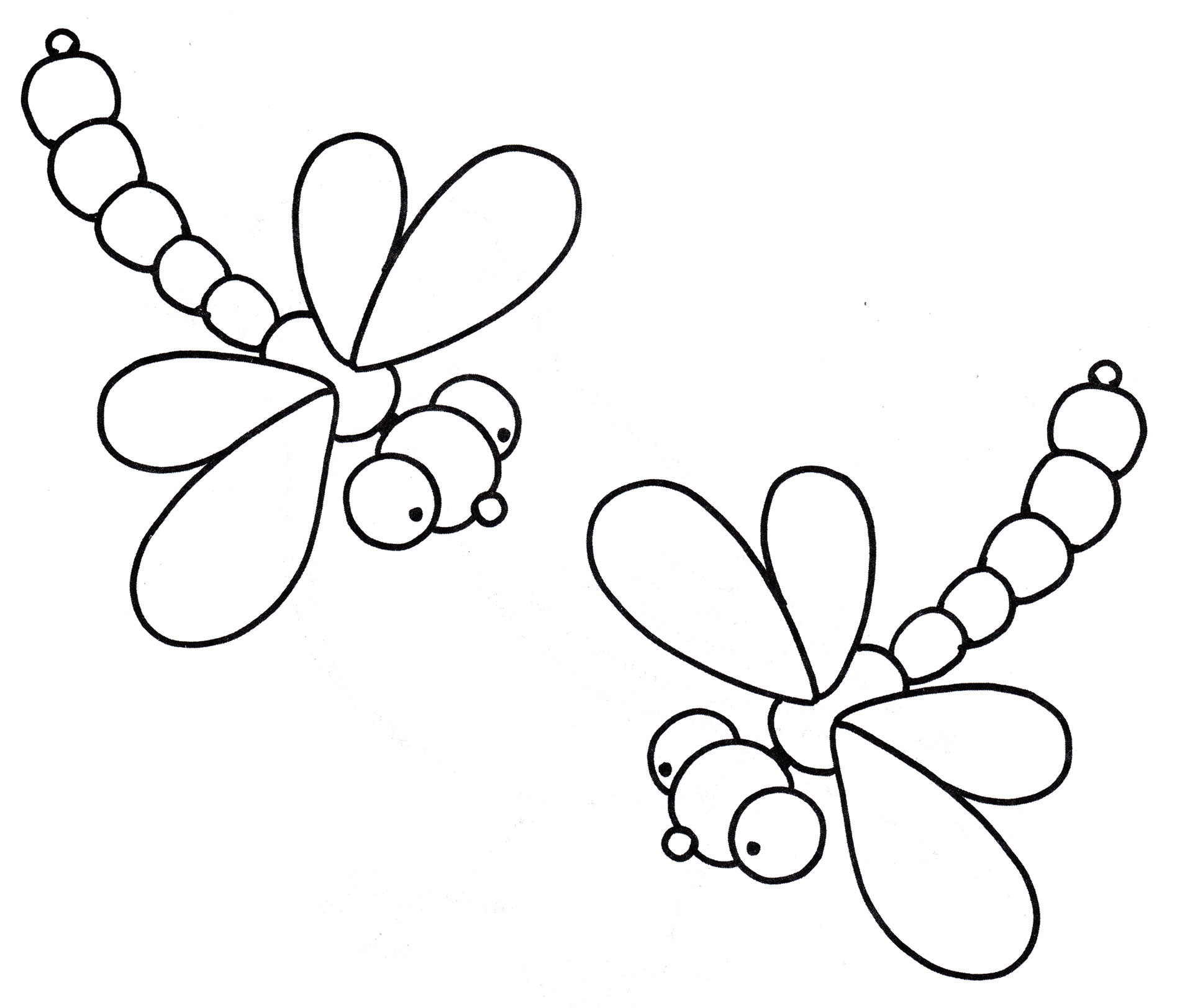 Раскраска Две стрекозы