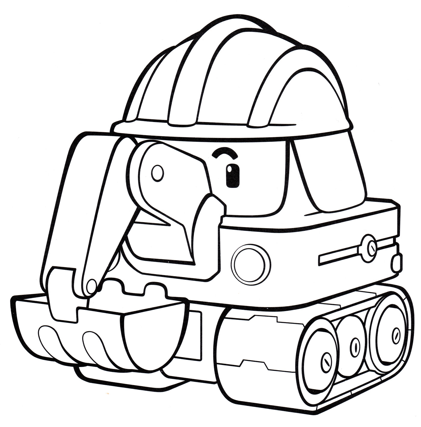 Раскраска Экскаватор Пок