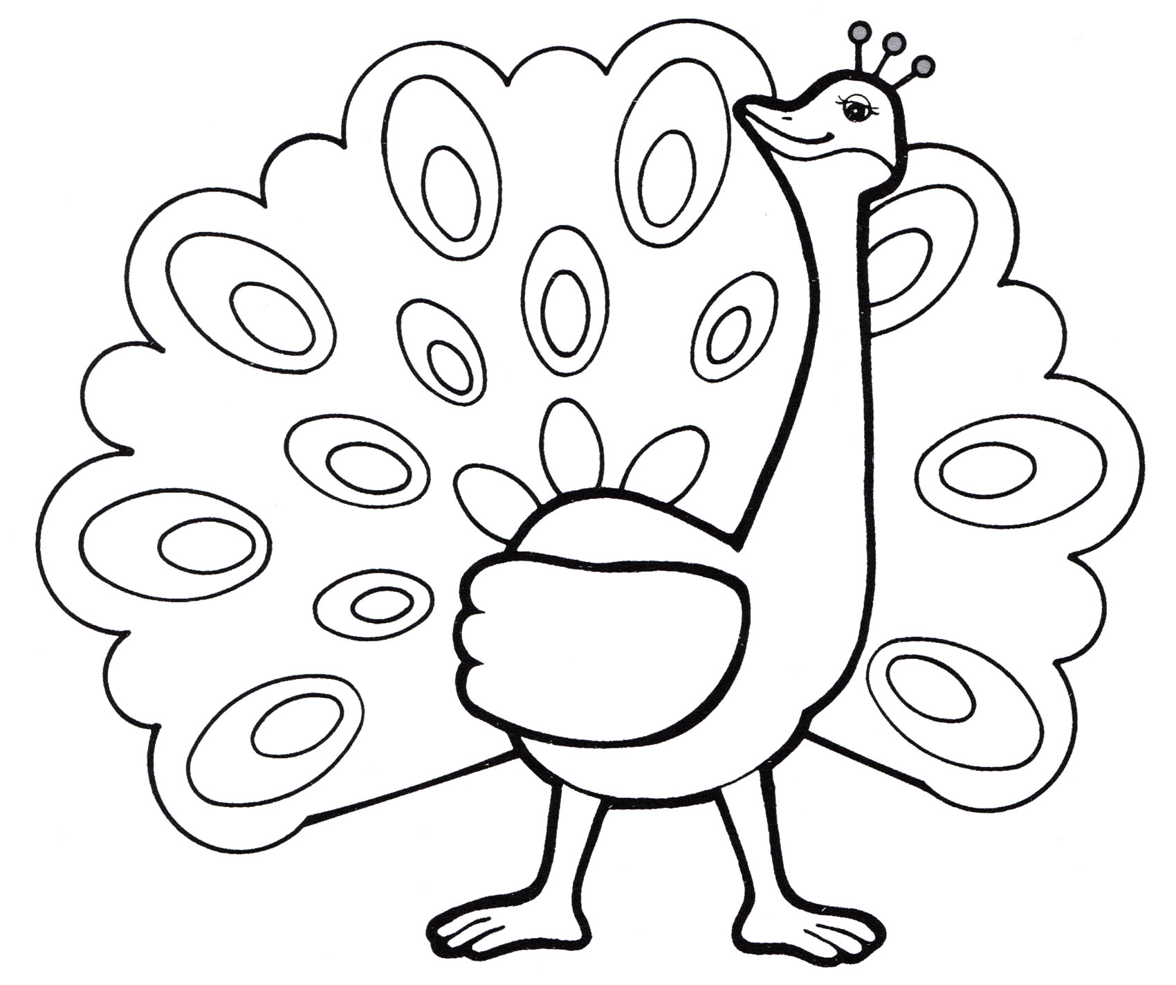 Раскраска Гордый павлин