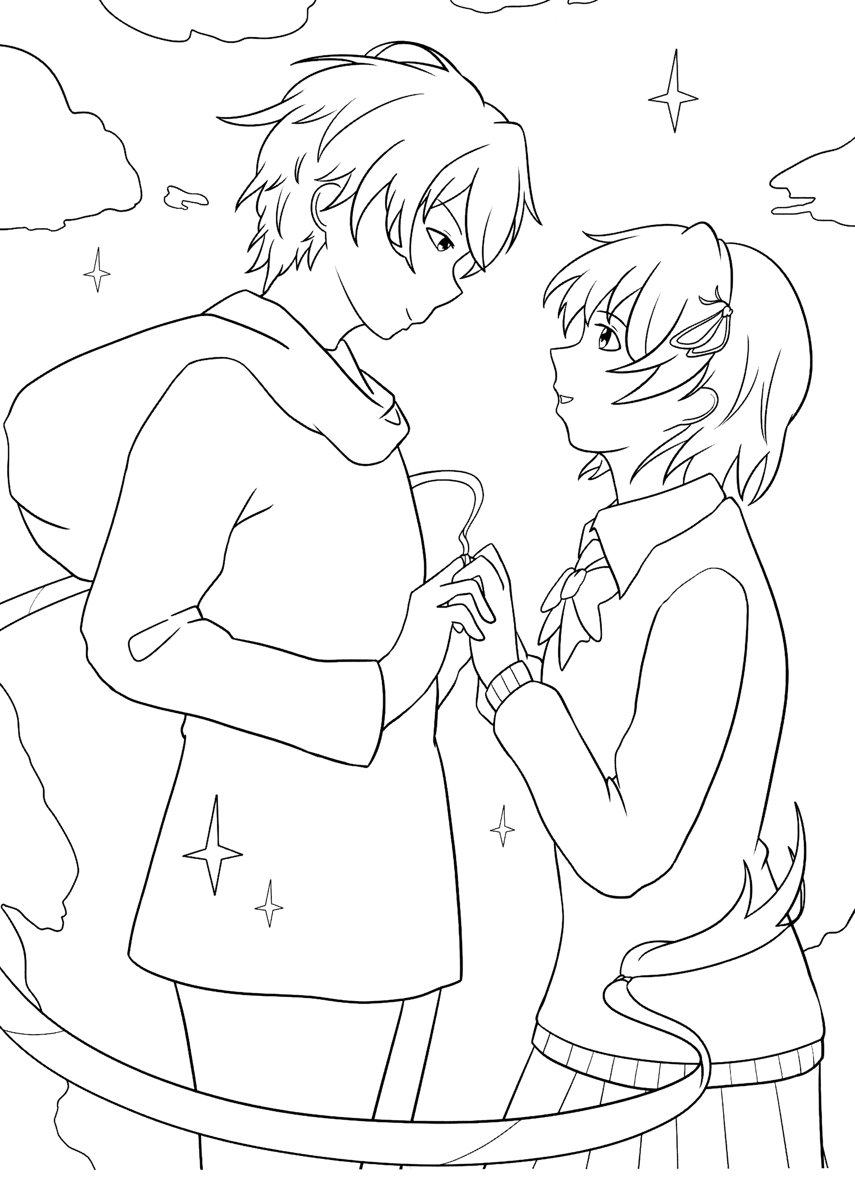 Раскраска Хаку в человеческом обличии