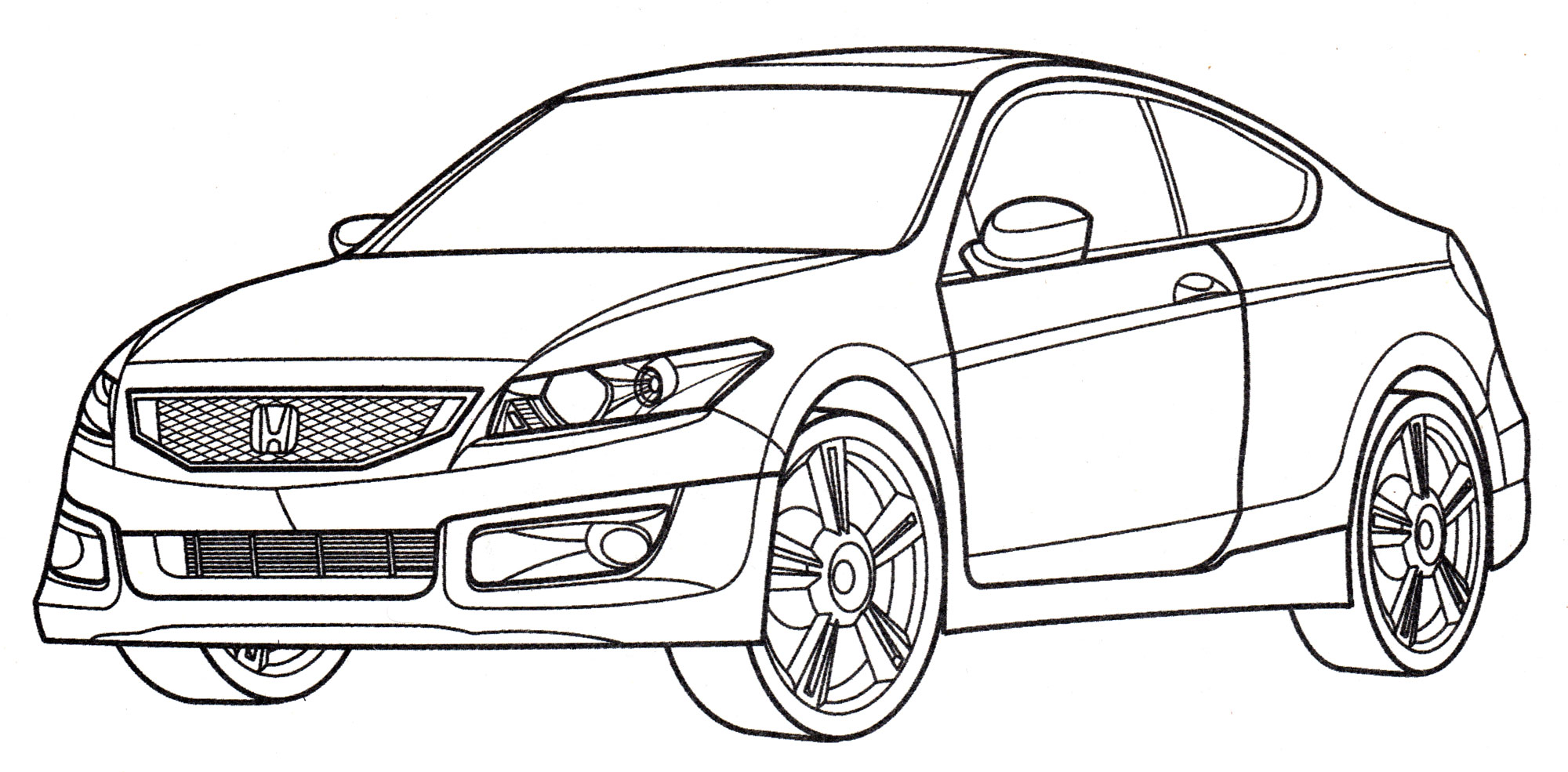 Раскраска Honda Accord Coupe