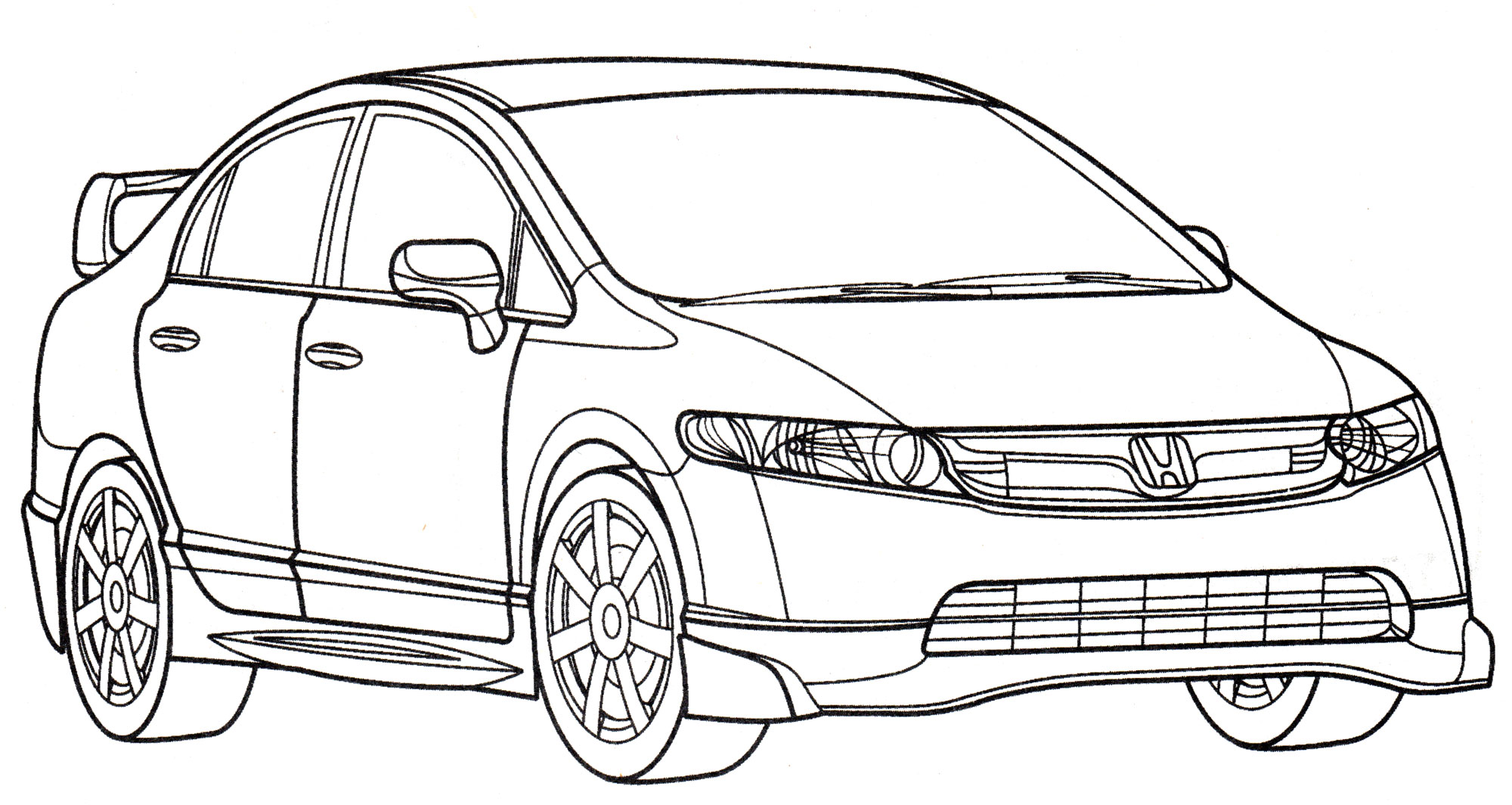 Раскраска Honda Civic DX