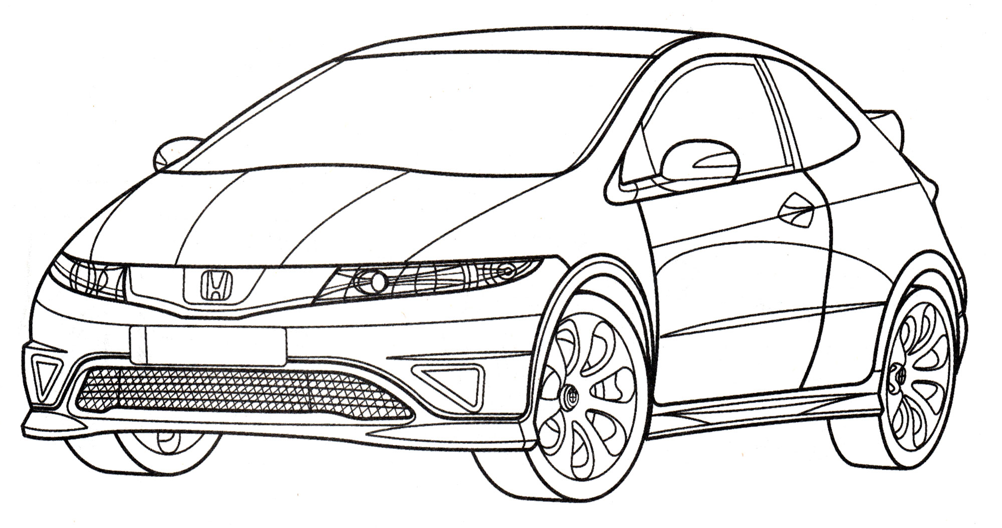 Раскраска Honda Civic Type R