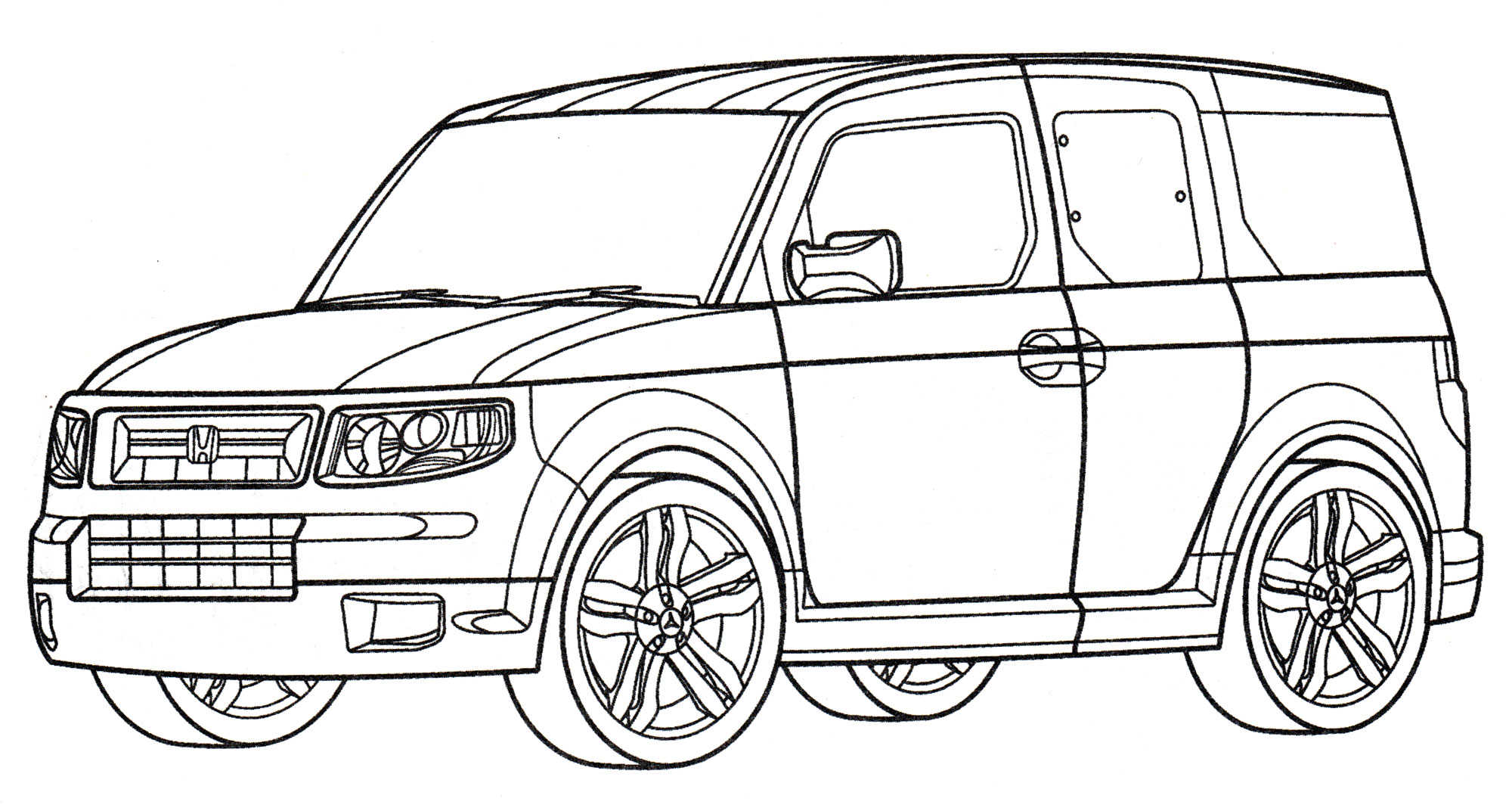 Раскраска Honda Element LX