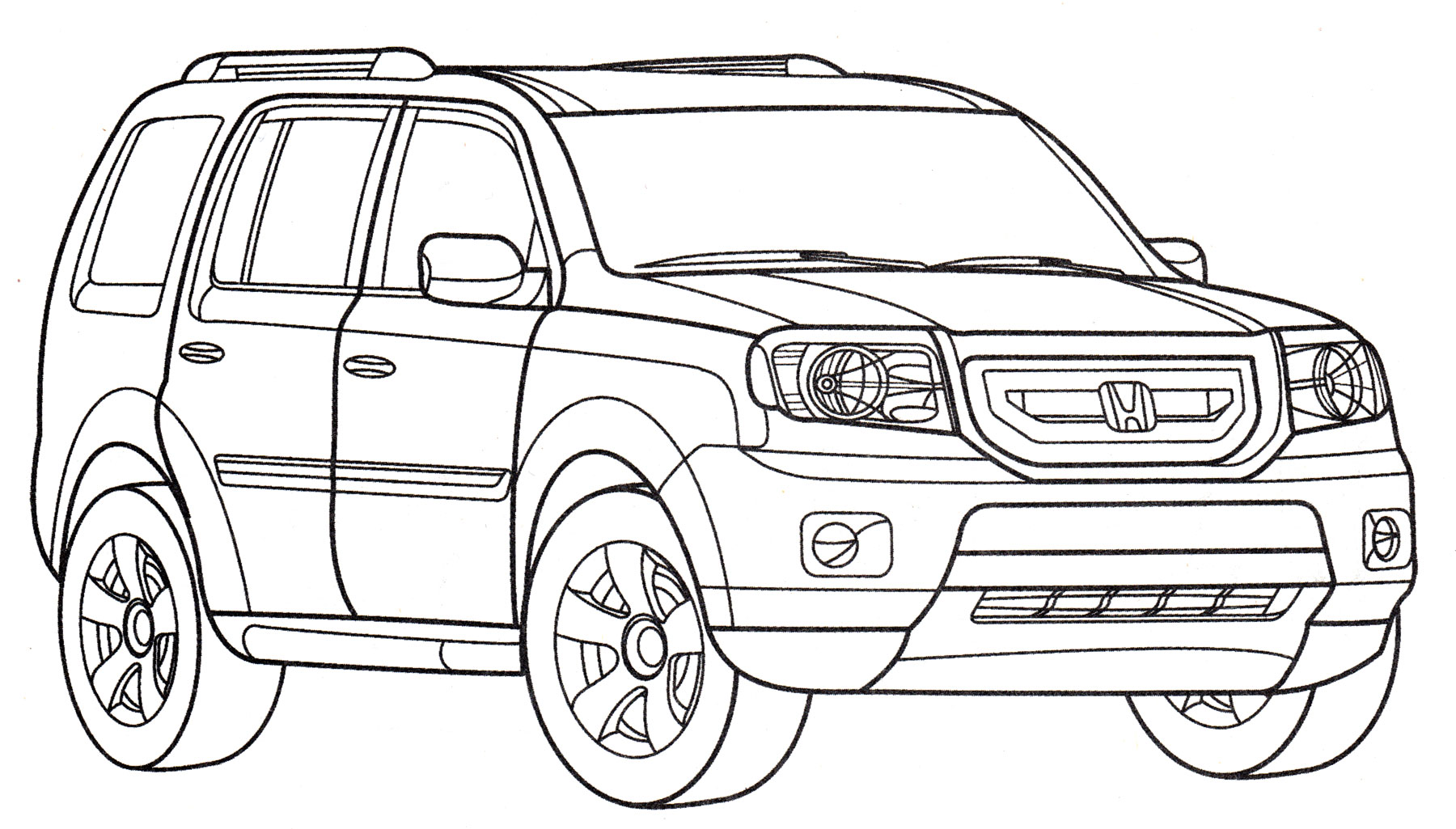 Раскраска Honda Pilot LX