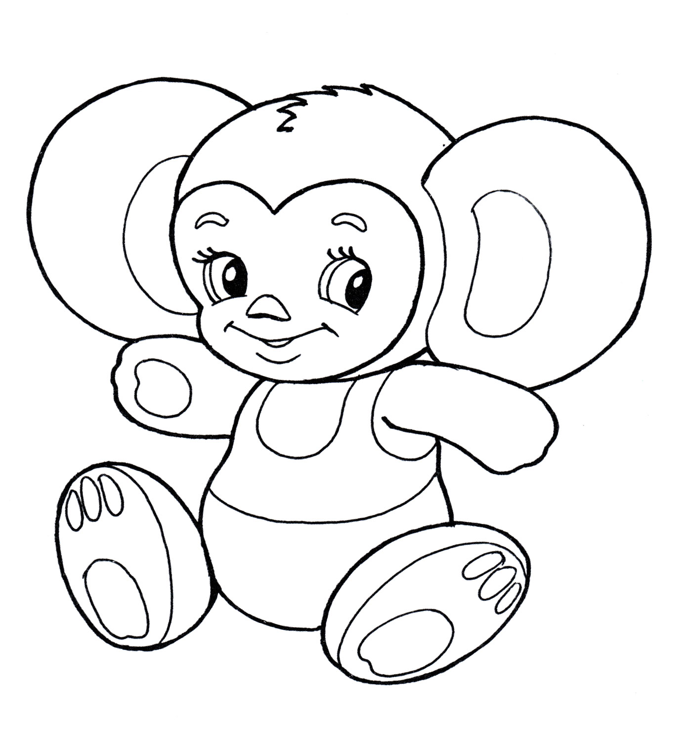 Раскраска Игрушка Чебурашка