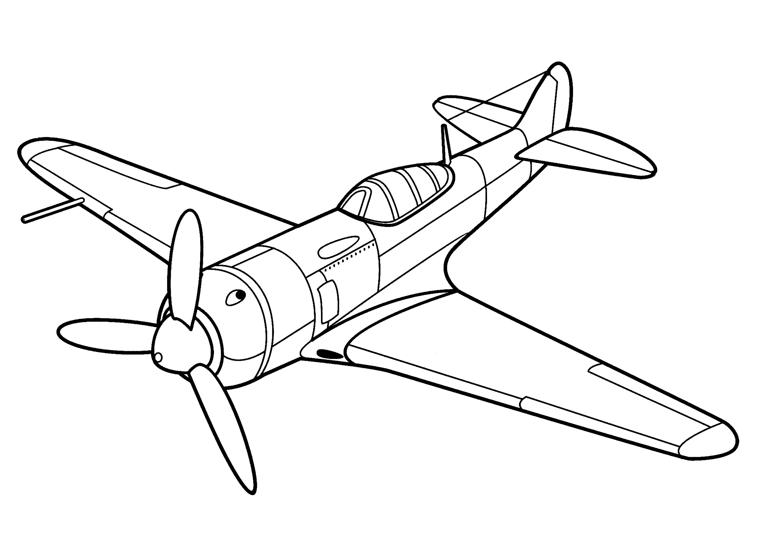 Раскраска Истребитель ЛА-7
