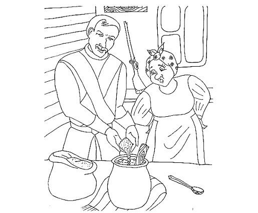 Раскраска Каша из топора