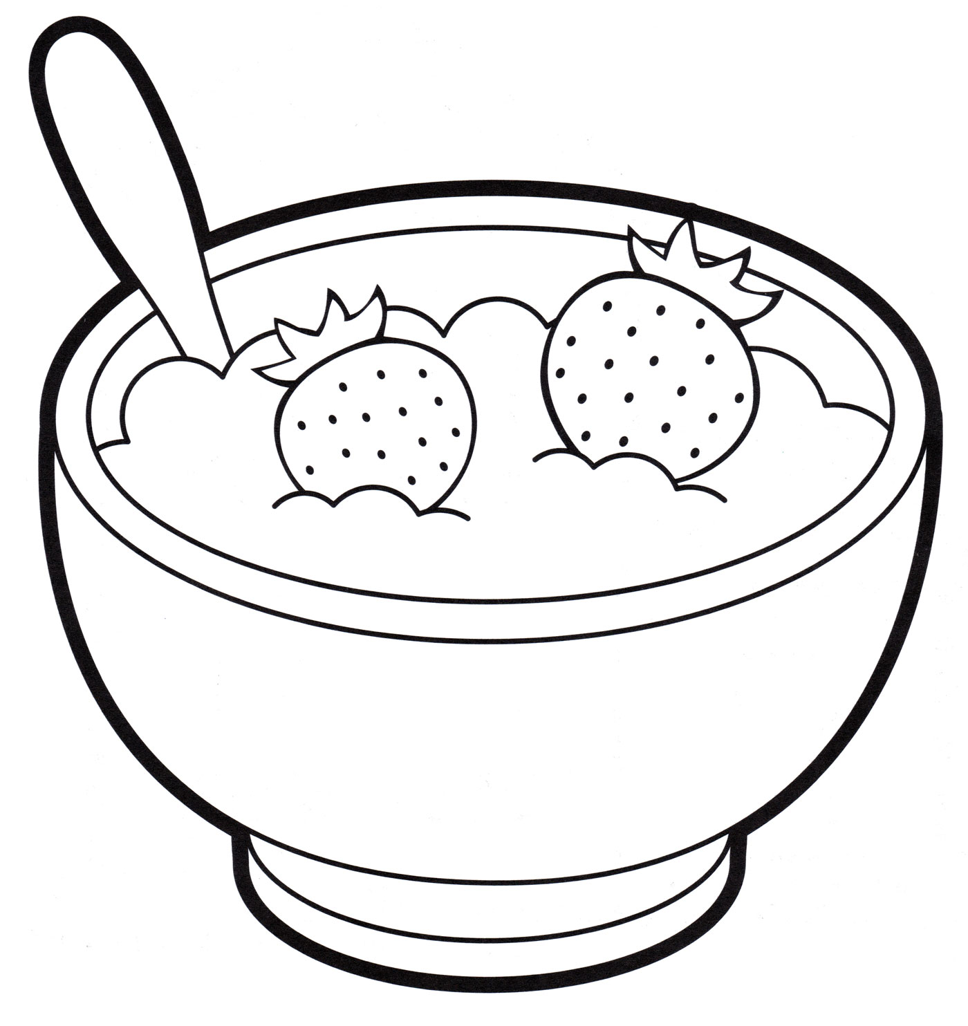 Раскраска Каша с клубникой