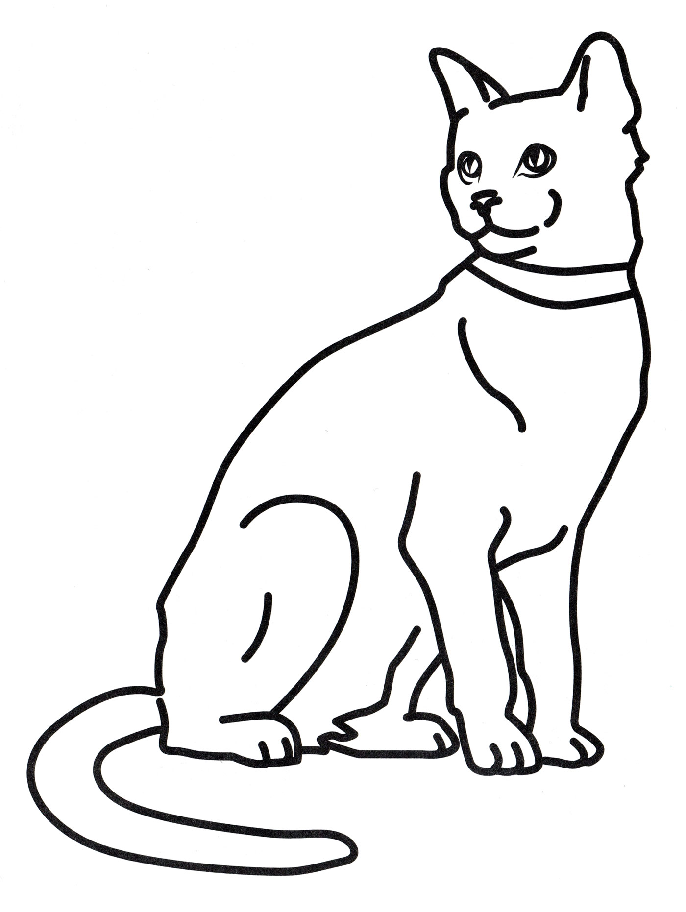 Раскраска Кошка на отдыхе