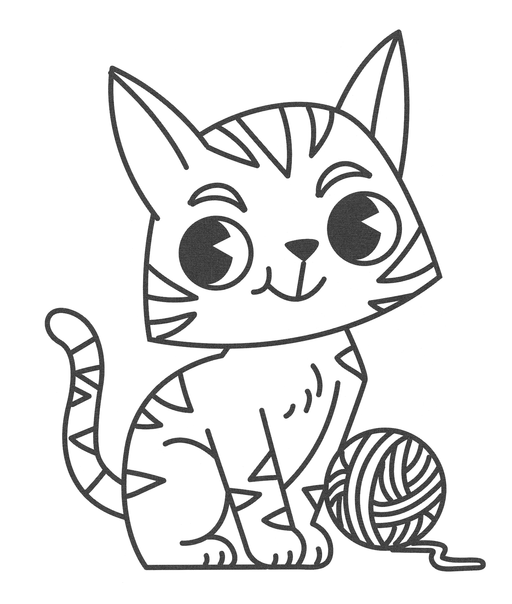 Раскраска Котенок с клубком
