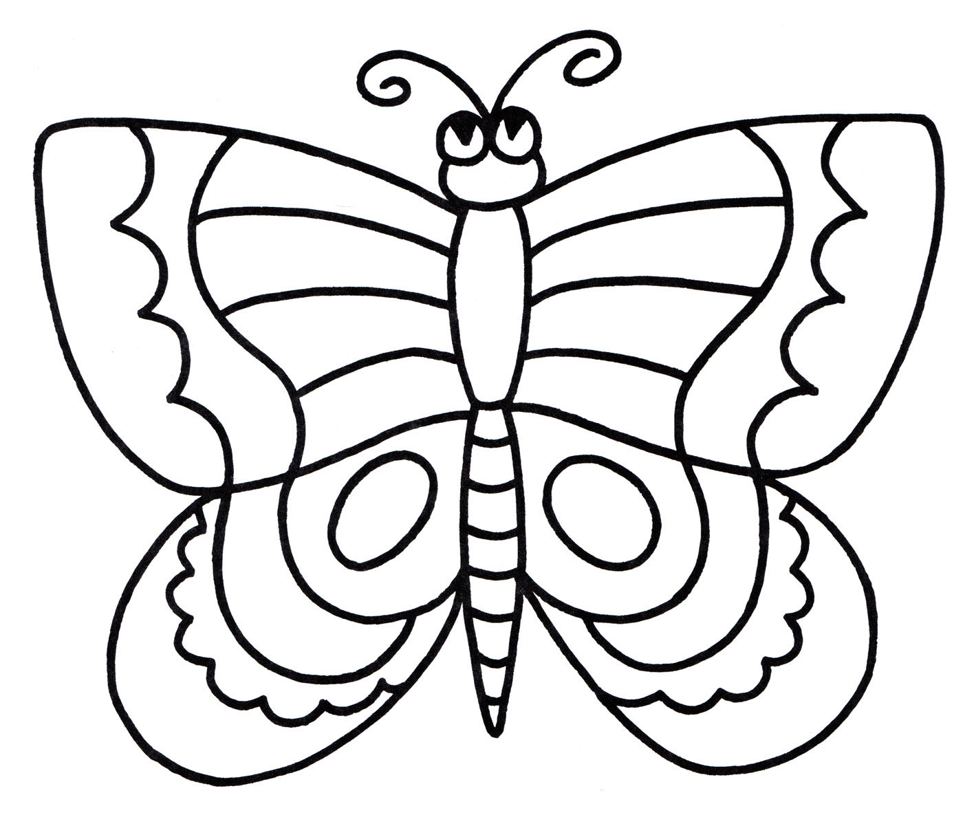 Раскраска Красивая бабочка