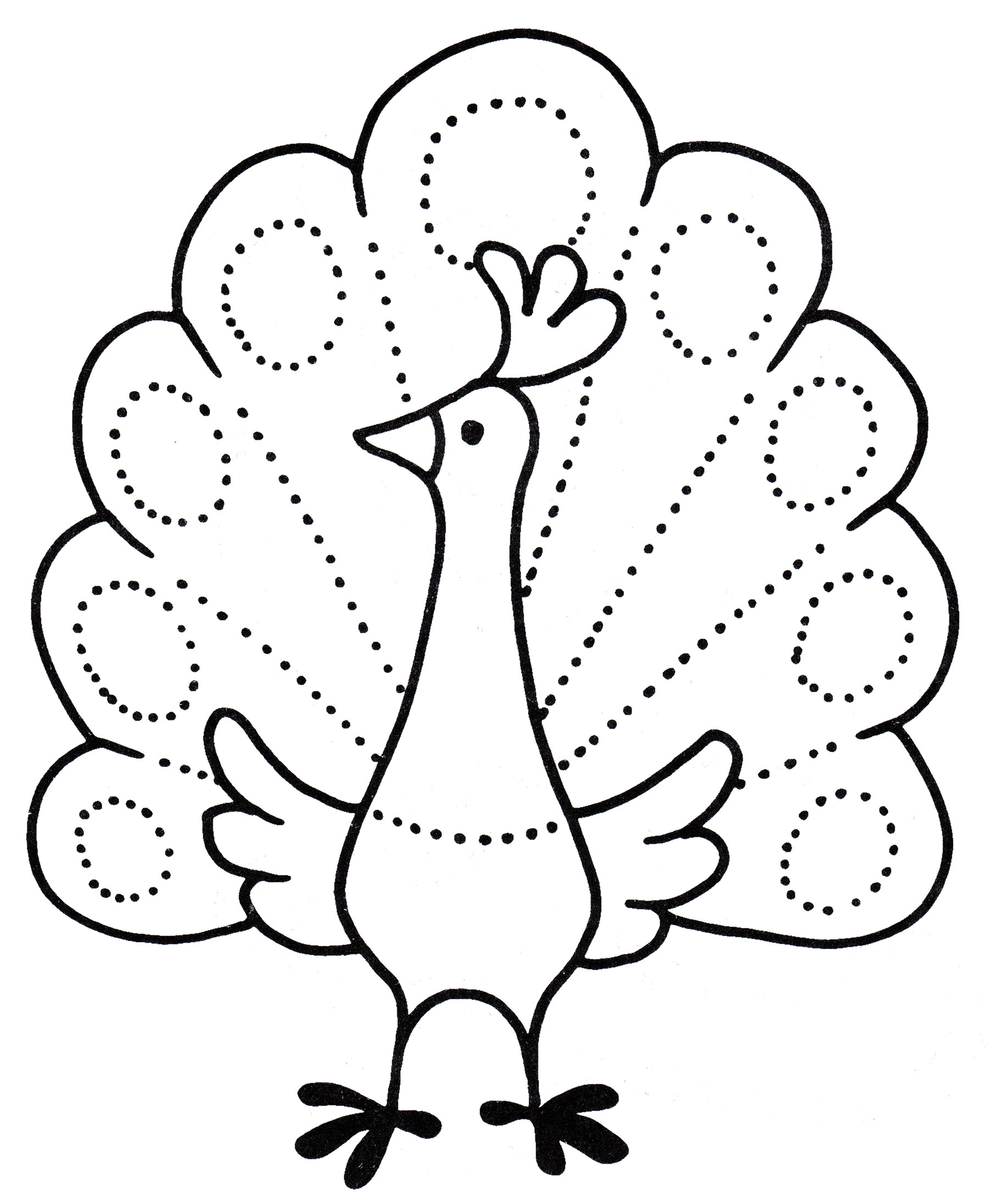 Раскраска Красивый павлин