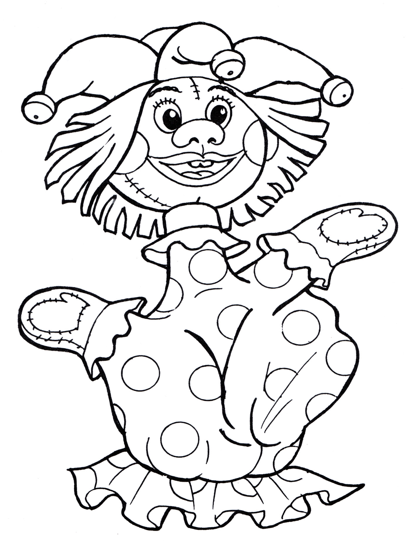 Раскраска Кукла-скоморох