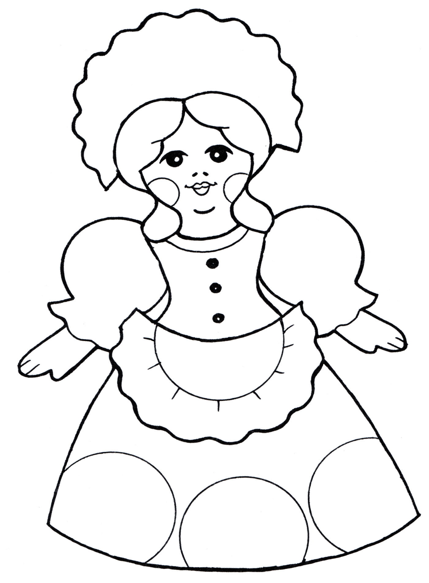 Раскраска Кукла в чепчике